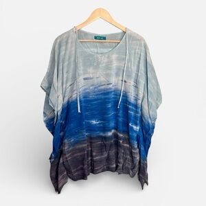 River + Sky Ombre Rayon Flowy Tunic Top Made USA Size M/L
